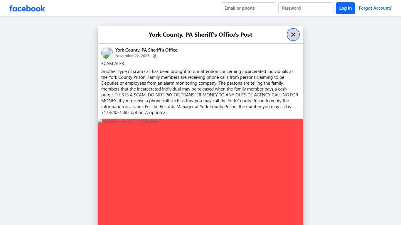 SCAM ALERT Another... - York County, PA Sheriff's Office Facebook